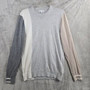 REISS Mens Colorblock Crewneck‎ Sweater Long Sleeve Knit Size Medium preppy wool